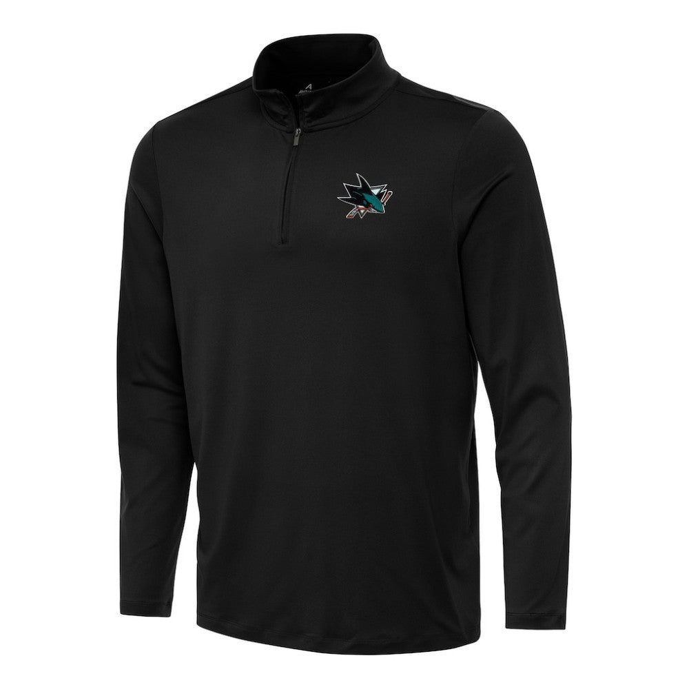 San Jose Sharks Antigua Reprocess Quarter-Zip Top - Black Tops