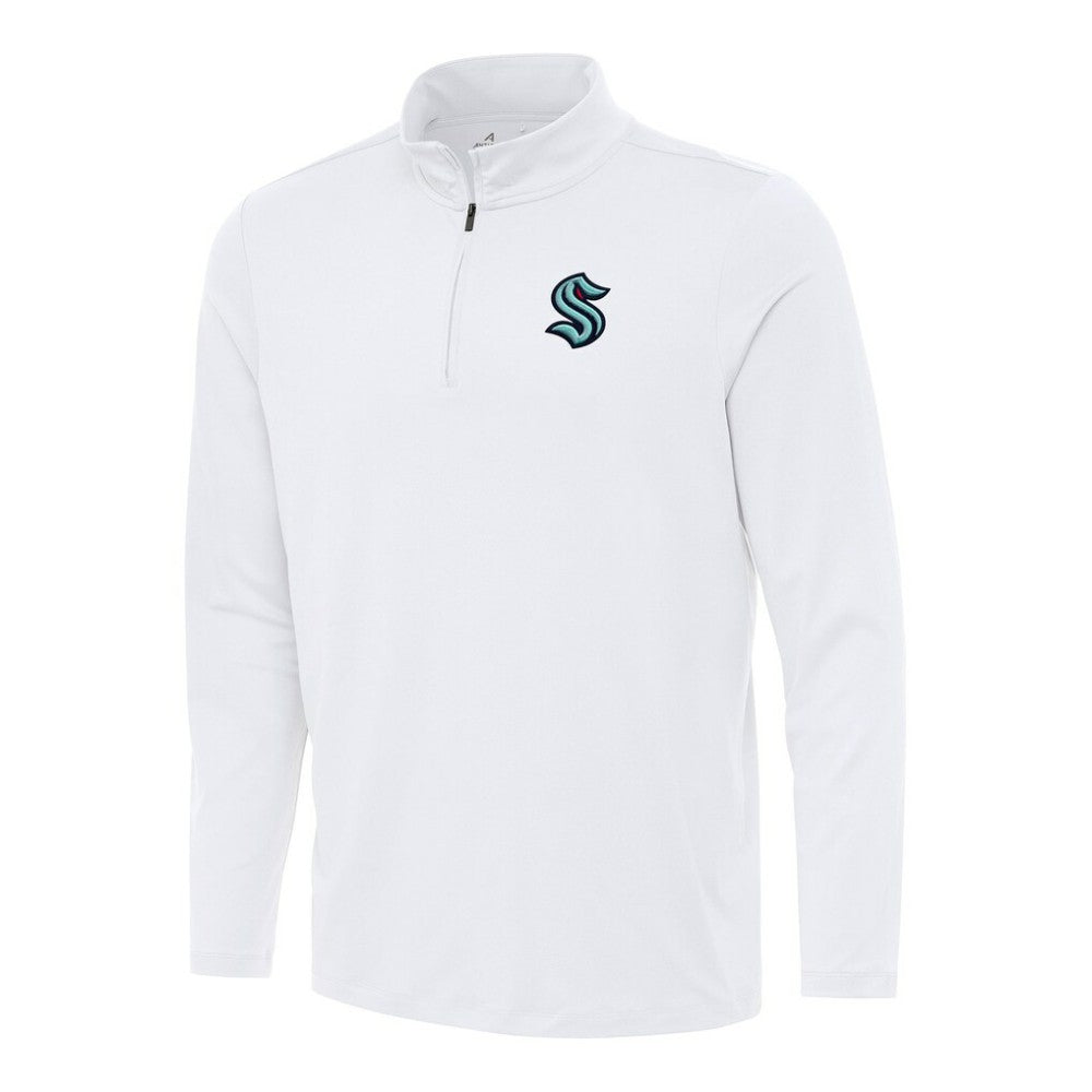 Seattle Kraken Antigua Reprocess Quarter-Zip Top - White Tops