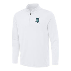 Seattle Kraken Antigua Reprocess Quarter-Zip Top - White Tops