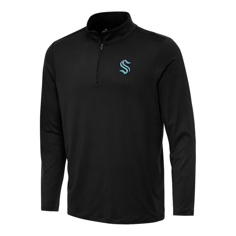 Seattle Kraken Antigua Reprocess Quarter-Zip Top - Black Tops