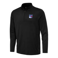 New York Rangers Antigua Reprocess Quarter-Zip Top - Black Tops
