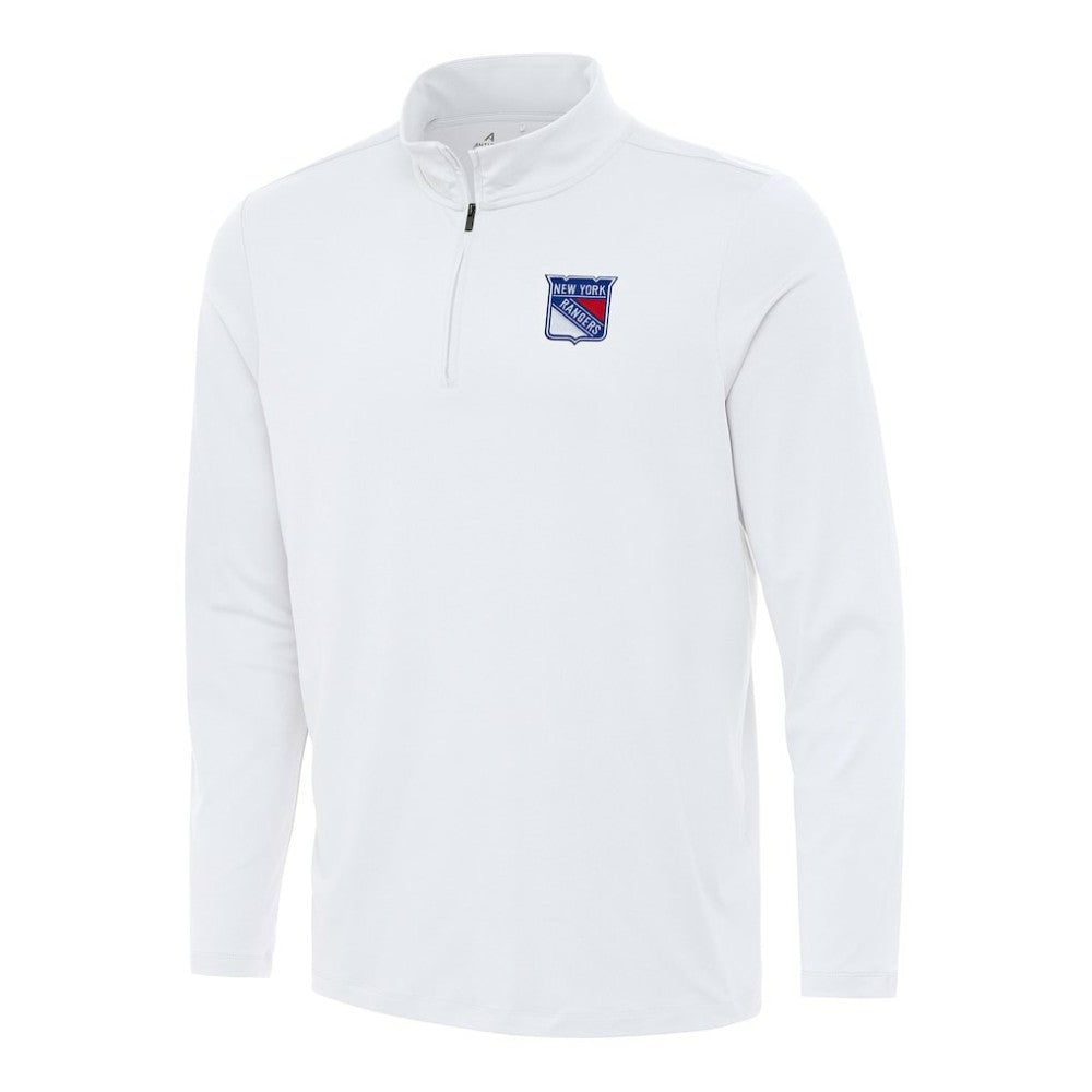 New York Rangers Antigua Reprocess Quarter-Zip Top - White Tops