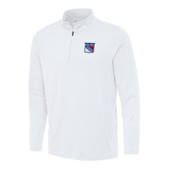 New York Rangers Antigua Reprocess Quarter-Zip Top - White Tops