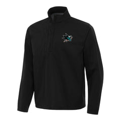 San Jose Sharks Antigua Brisk Quarter-Zip Windbreaker - Black