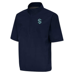 Seattle Kraken Antigua Brisk Quarter-Zip Windbreaker - Navy