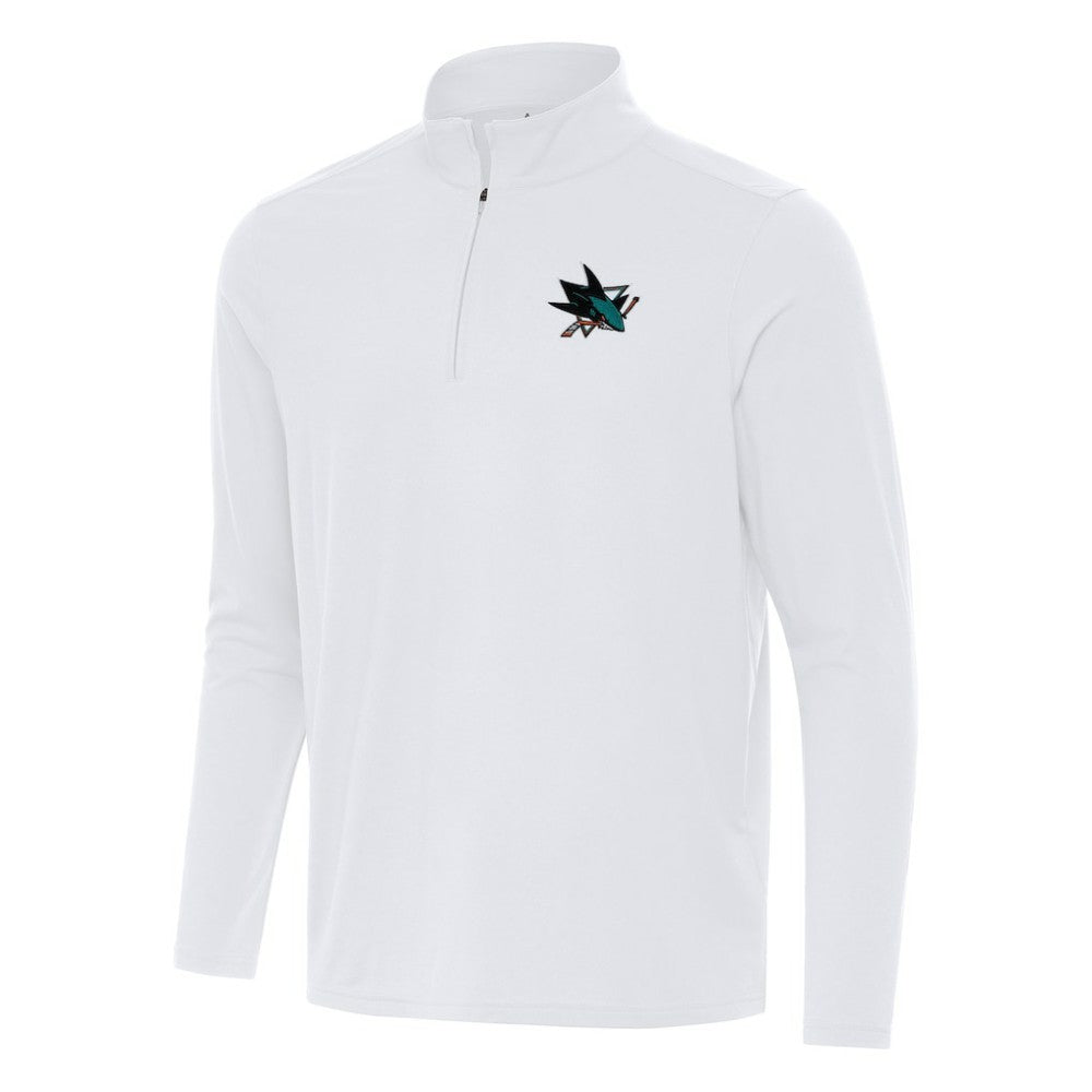 San Jose Sharks Antigua Intent Quarter-Zip Top - White Tops