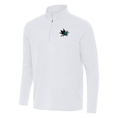 San Jose Sharks Antigua Intent Quarter-Zip Top - White Tops