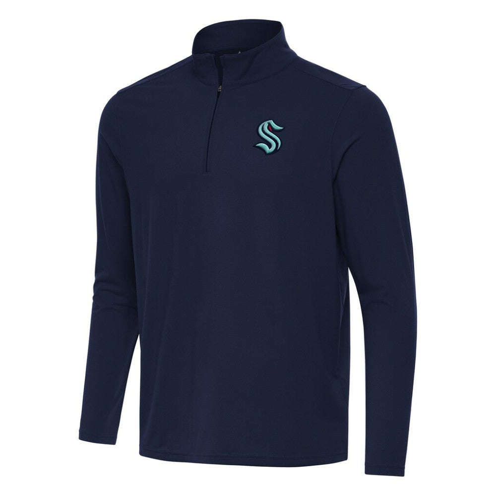 Seattle Kraken Antigua Intent Quarter-Zip Top - Navy Tops