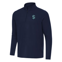 Seattle Kraken Antigua Intent Quarter-Zip Top - Navy Tops