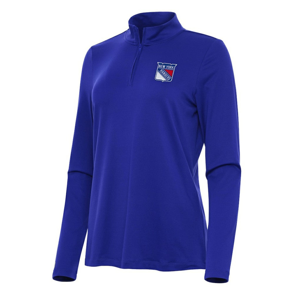 New York Rangers Antigua Women's Reprocess Quarter-Zip Top - Royal Tops