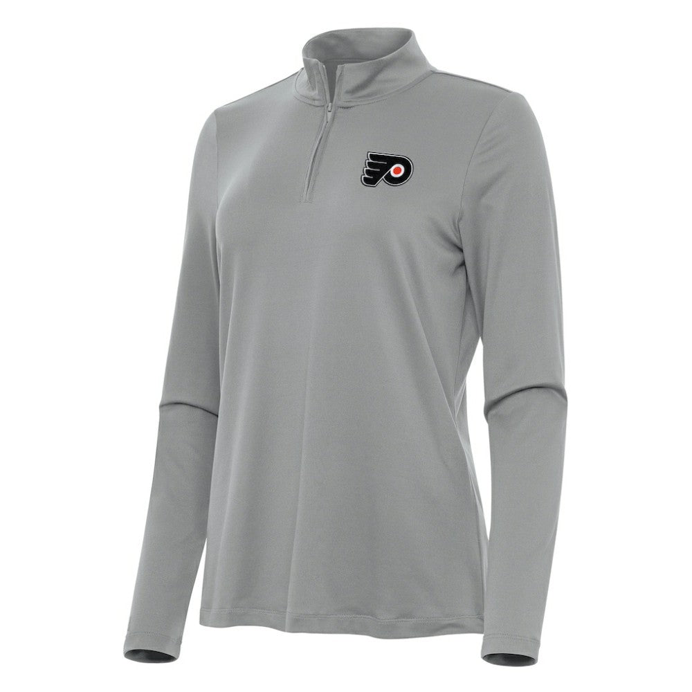 Philadelphia Flyers Antigua Women's Reprocess Quarter-Zip Top - Gray Tops