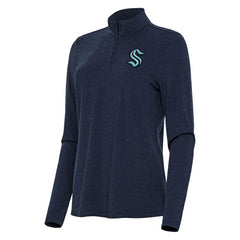 Seattle Kraken Antigua Women's Bright Quarter-Zip Top - Heather Navy Tops