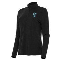 Seattle Kraken Antigua Women's Bright Quarter-Zip Top - Heather Black Tops