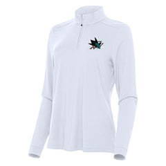San Jose Sharks Antigua Women's Intent Quarter-Zip Top - White Tops