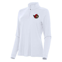 Ottawa Senators Antigua Women's Intent Quarter-Zip Top - White Tops