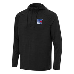 New York Rangers Antigua Spikes Quarter-Zip Hoodie - Heather Black Hoodies