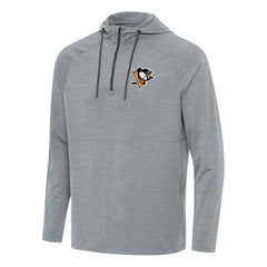 Pittsburgh Penguins Antigua Spikes Quarter-Zip Hoodie - Heather Gray Hoodies