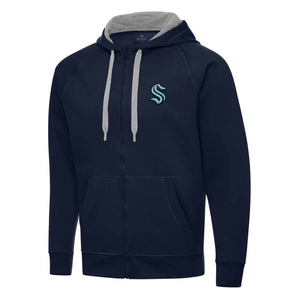 Seattle Kraken Antigua Big & Tall Victory Full-Zip Hoodie - Navy Hoodies
