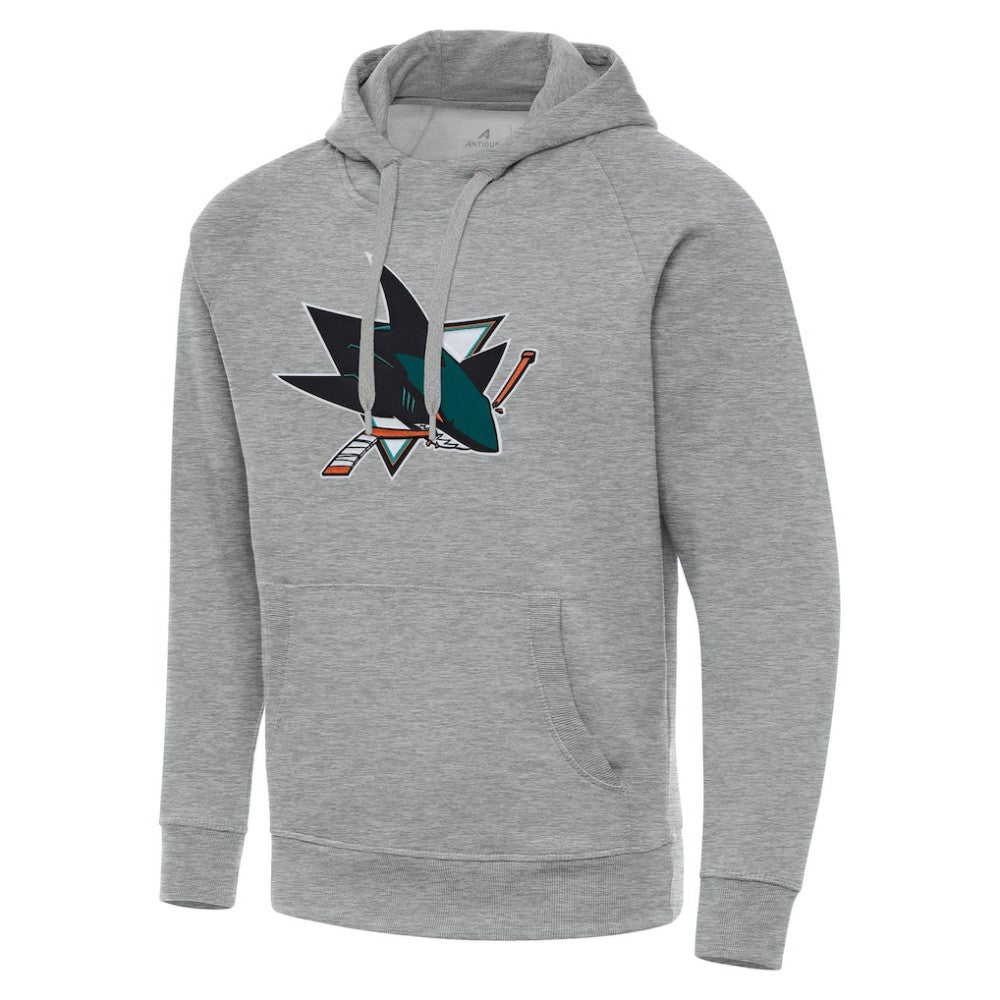San Jose Sharks Antigua Big & Tall Victory Pullover Hoodie - Heather Gray Hoodies