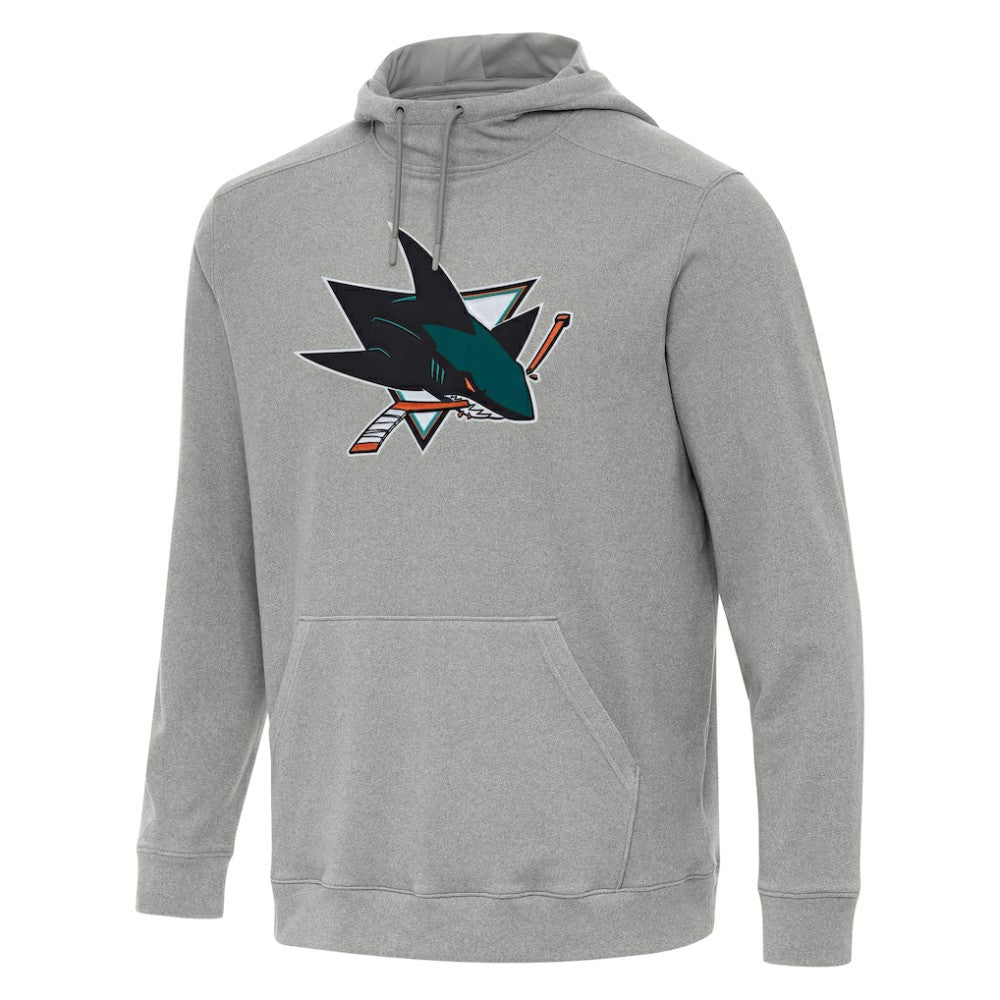 San Jose Sharks Antigua Cloud Pullover Hoodie - Heather Gray Hoodies