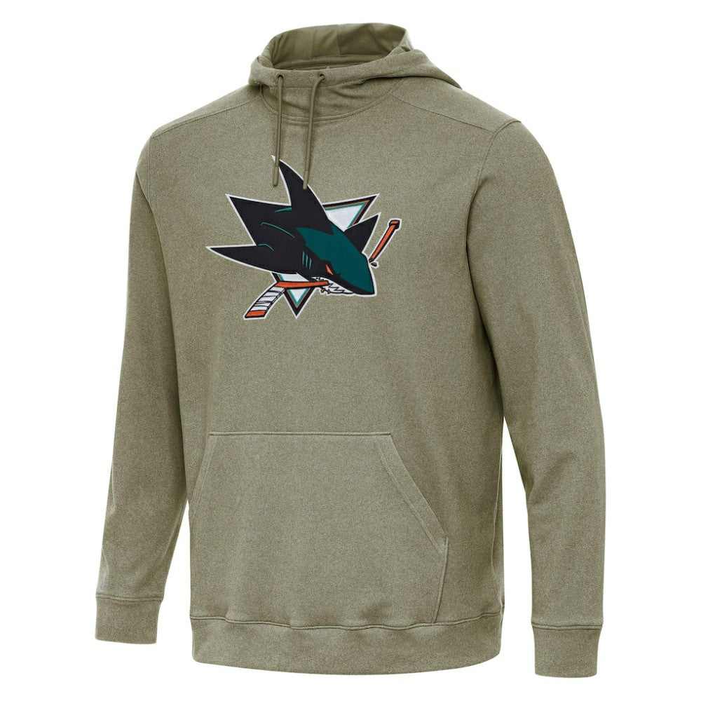 San Jose Sharks Antigua Cloud Pullover Hoodie - Olive Hoodies