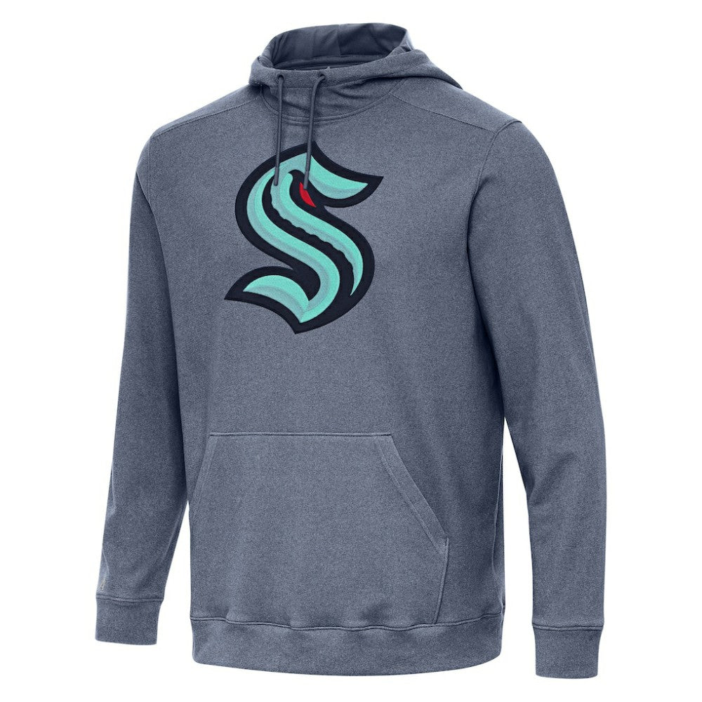 Seattle Kraken Antigua Cloud Pullover Hoodie - Heather Navy Hoodies