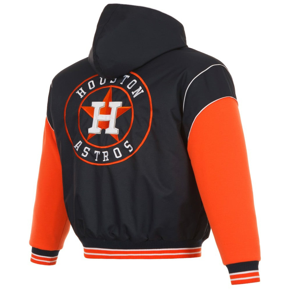 Houston Astros JH Design Youth Reversible Fleece Full-Snap Hoodie Jacket Black