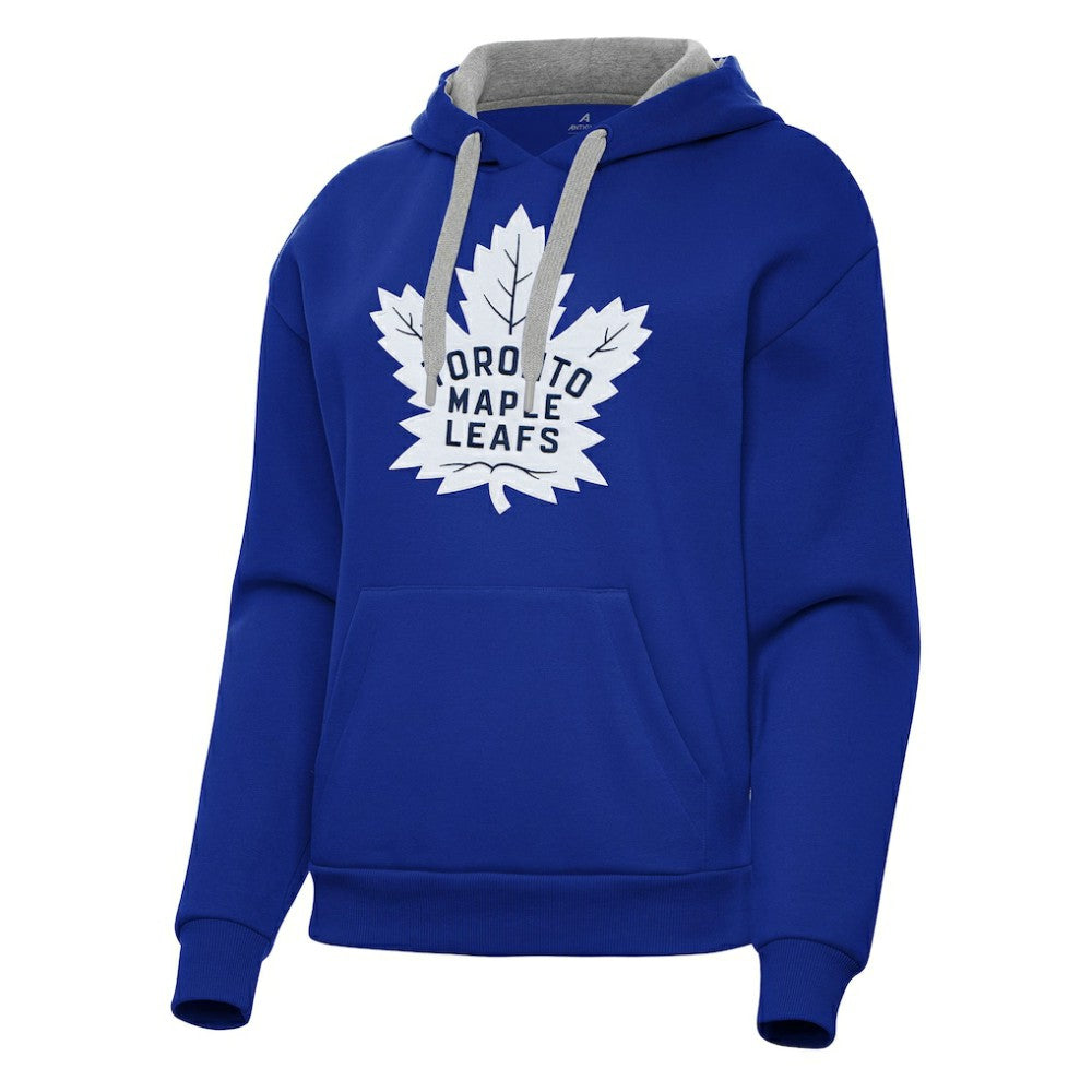 Toronto Maple Leafs Antigua Women's Victory Pullover Hoodie - Blue Hoodies