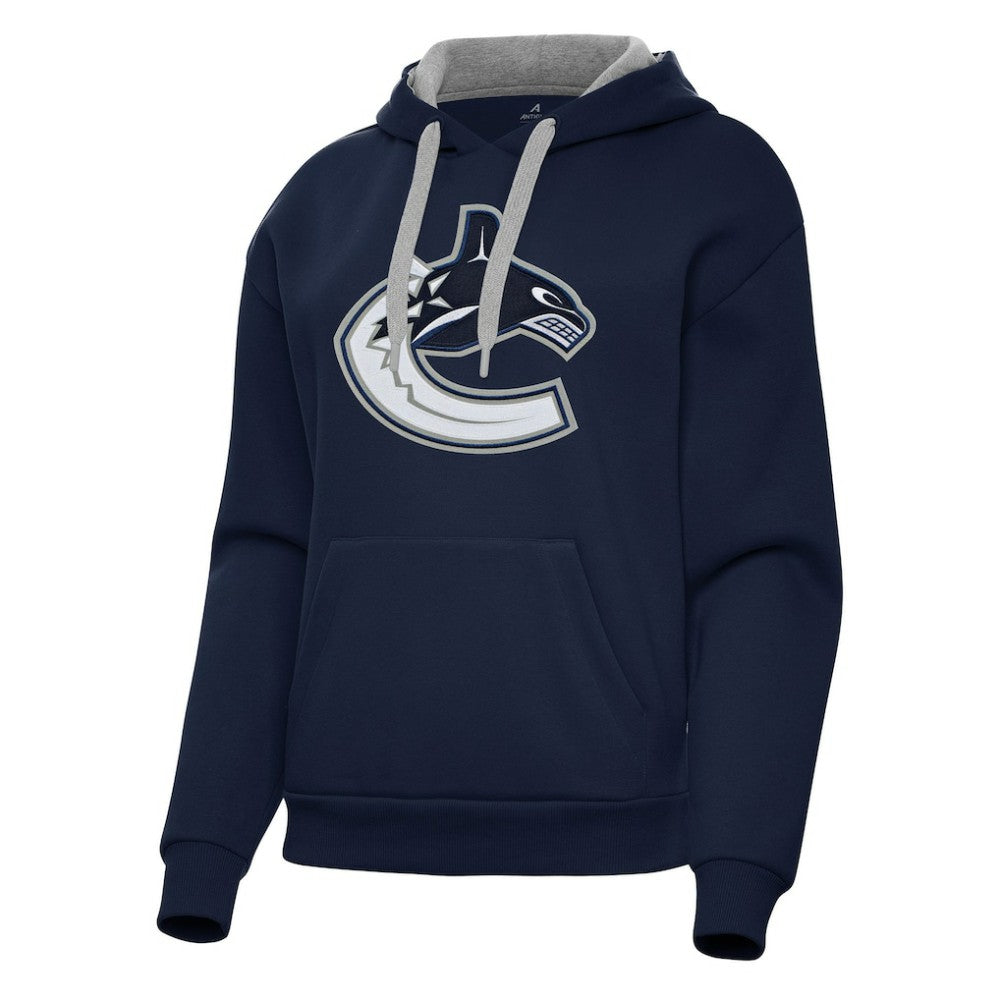 Vancouver Canucks Antigua Women's Victory Pullover Hoodie - Navy Hoodies
