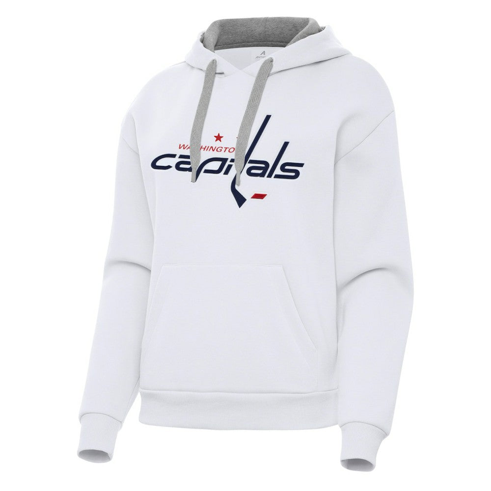 Washington Capitals Antigua Women's Victory Pullover Hoodie - White Hoodies