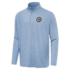 Winnipeg Jets Antigua Hunk Quarter-Zip Top - Heather Blue Tops