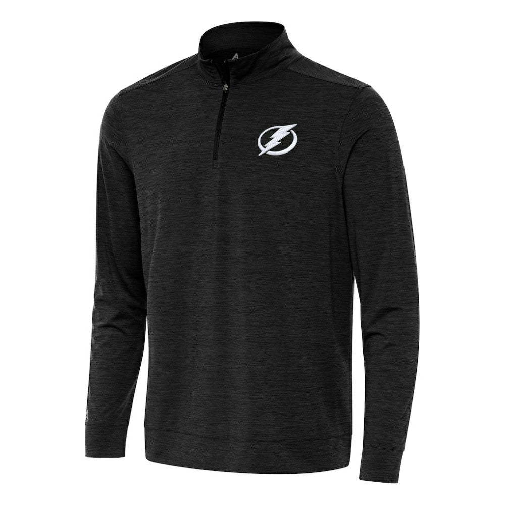 Tampa Bay Lightning Antigua Bright Quarter-Zip Top - Heather Black Tops