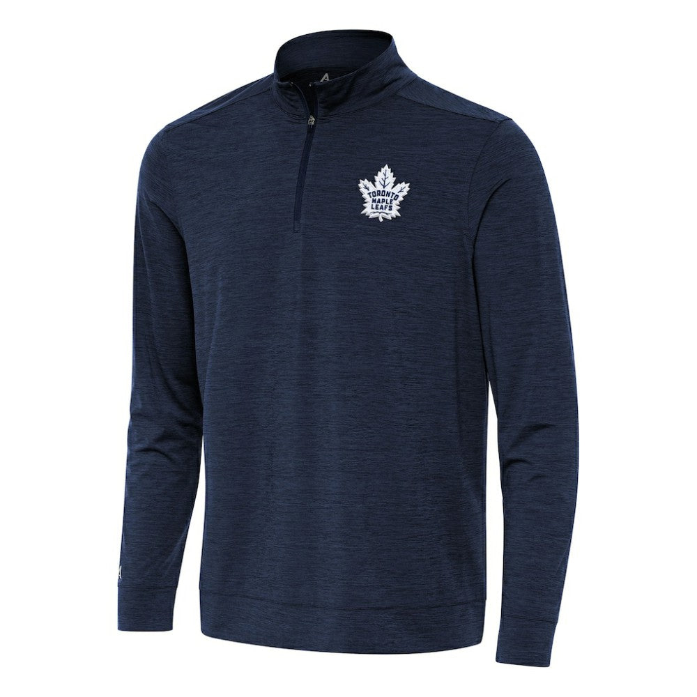 Toronto Maple Leafs Antigua Bright Quarter-Zip Top - Heather Navy Tops