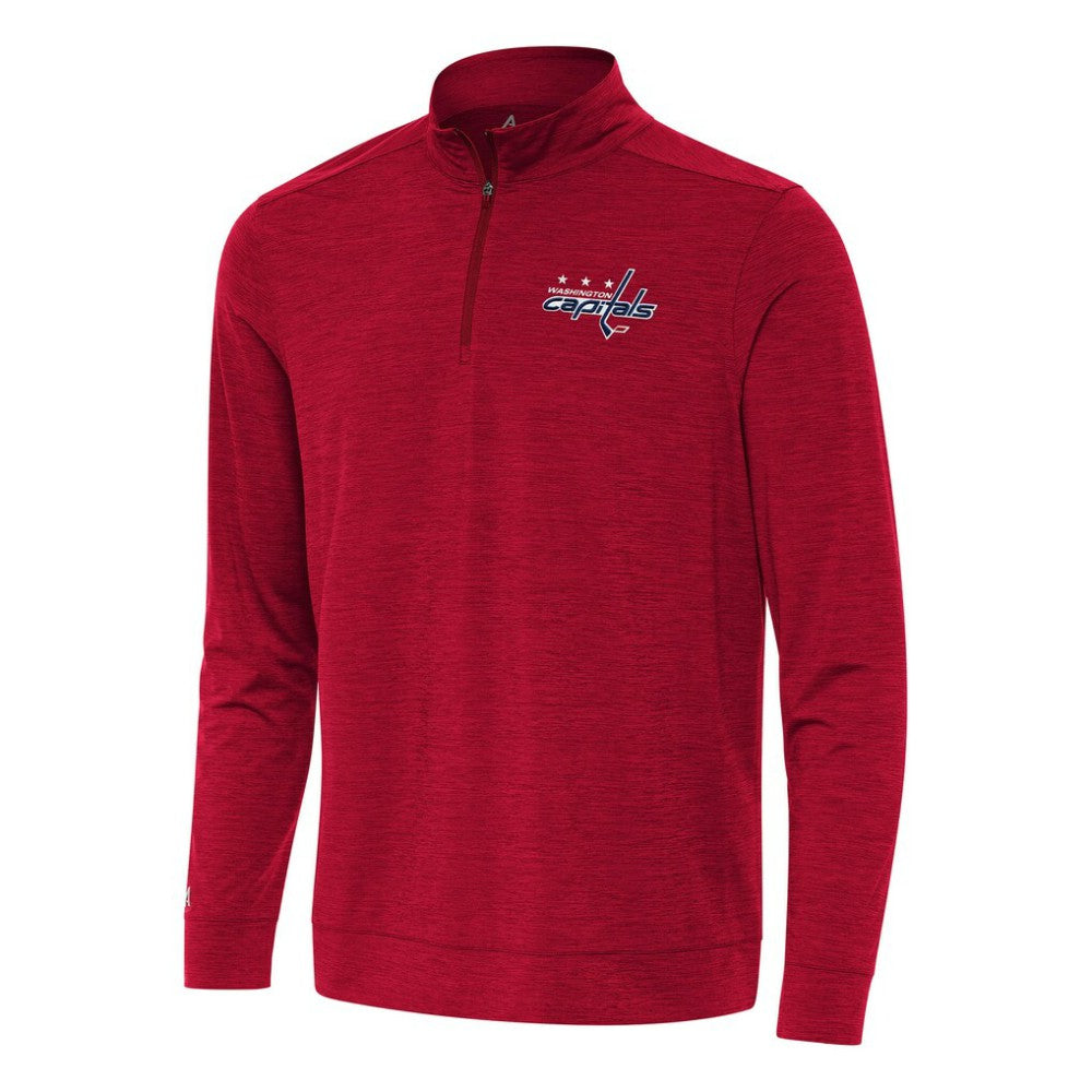 Washington Capitals Antigua Bright Quarter-Zip Top - Heather Red Tops