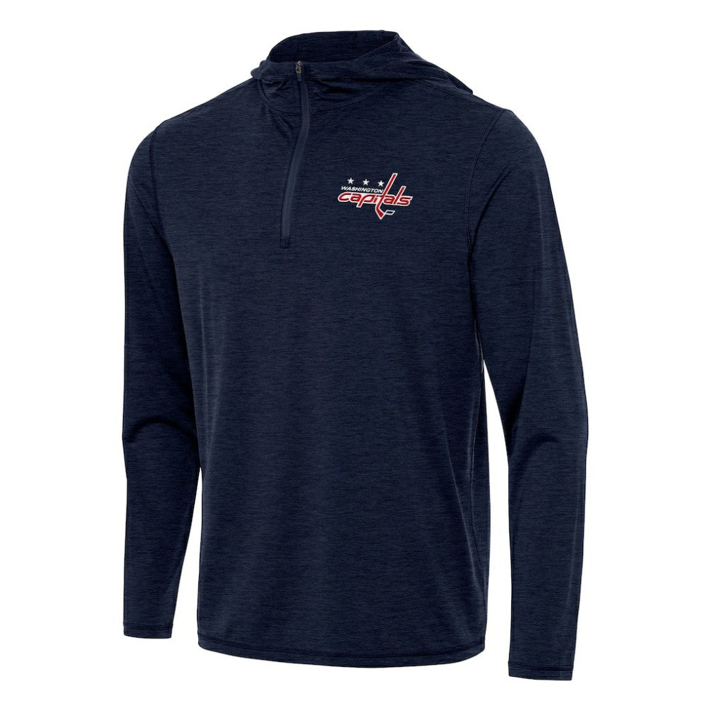Washington Capitals Antigua Tidy Quarter-Zip Hoodie - Heather Navy Hoodies