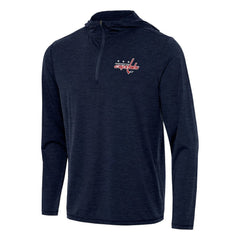 Washington Capitals Antigua Tidy Quarter-Zip Hoodie - Heather Navy Hoodies