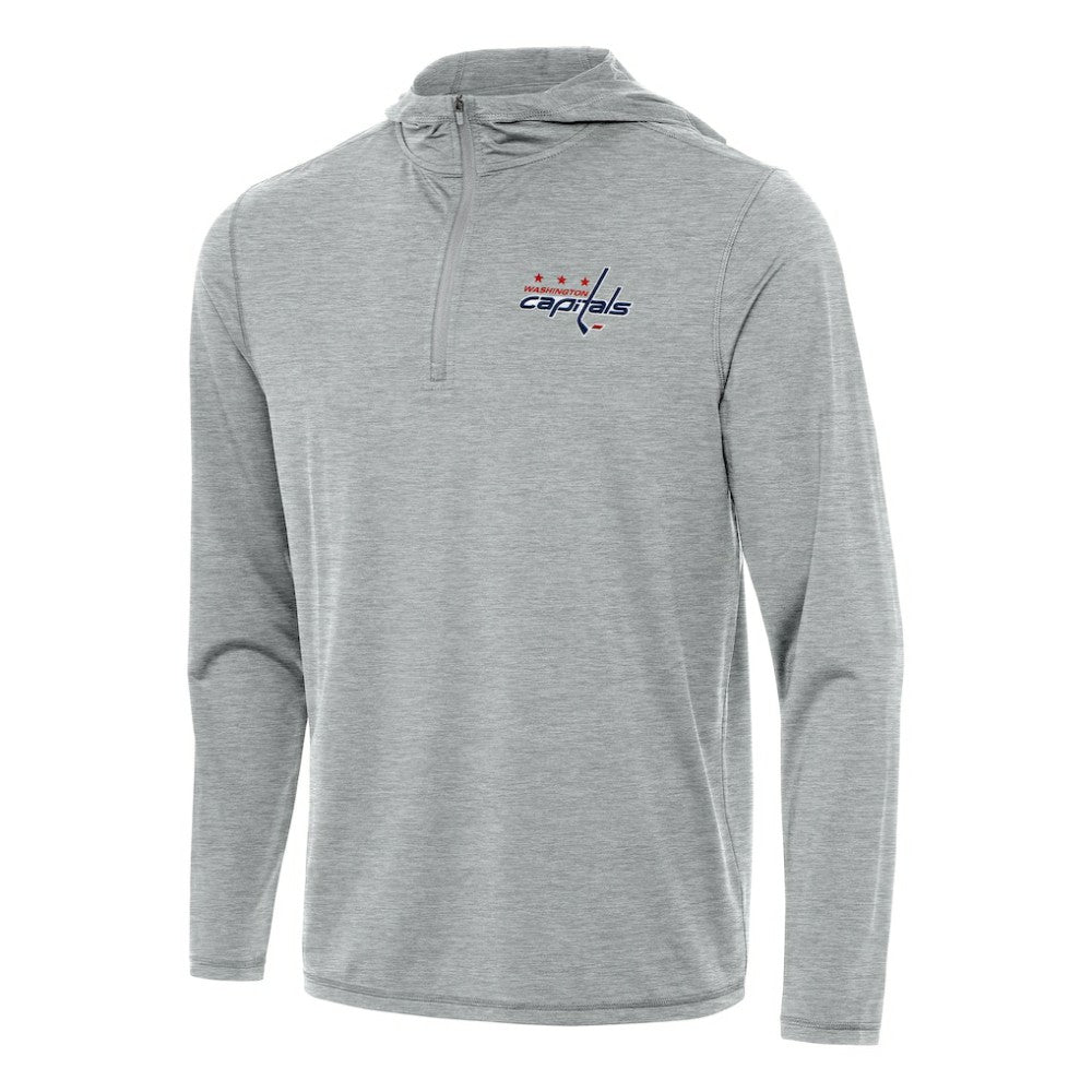 Washington Capitals Antigua Tidy Quarter-Zip Hoodie - Heather Gray Hoodies