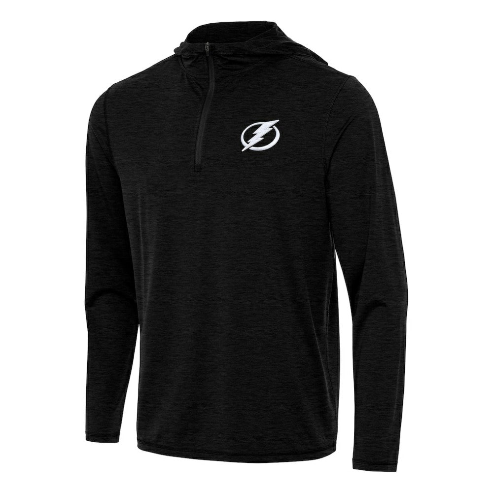 Tampa Bay Lightning Antigua Tidy Quarter-Zip Hoodie - Heather Black Hoodies