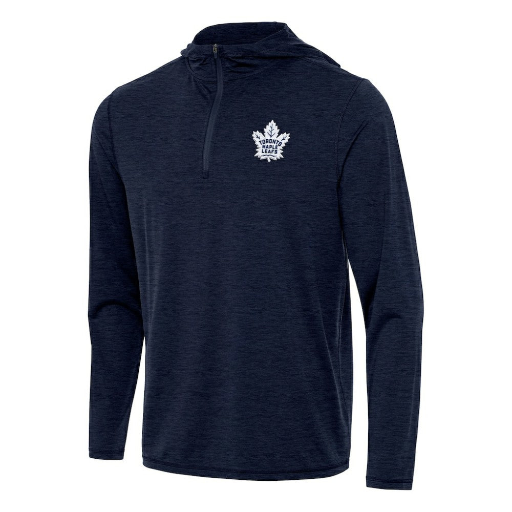Toronto Maple Leafs Antigua Tidy Quarter-Zip Hoodie - Heather Navy Hoodies