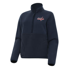 Washington Capitals Antigua Women's Figure Half-Zip Pullover Sweatshirt - Navy Sweatshirts