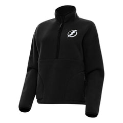 Tampa Bay Lightning Antigua Women's Figure Half-Zip Pullover Sweatshirt - Black Sweatshirts