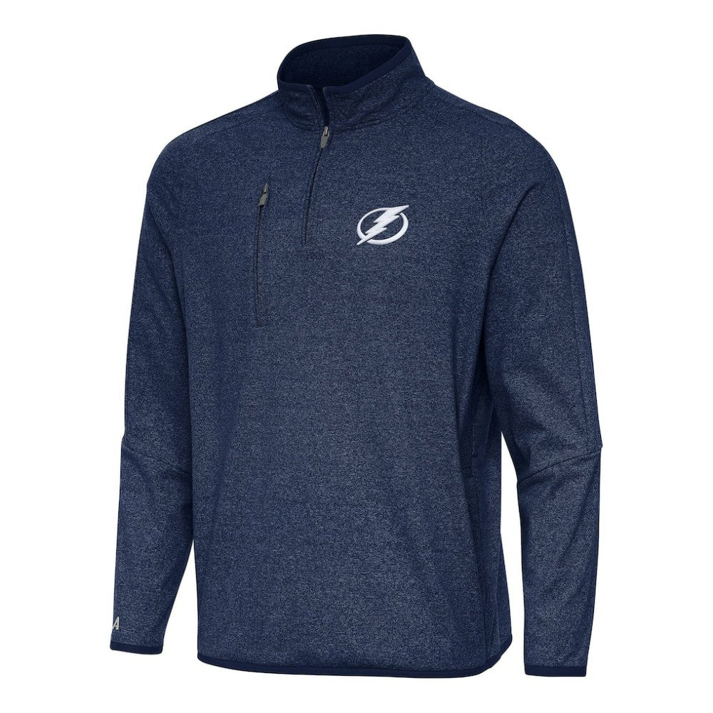 Tampa Bay Lightning Antigua Certain Quarter-Zip Tri-Blend Sweatshirt - Heather Navy Sweatshirts