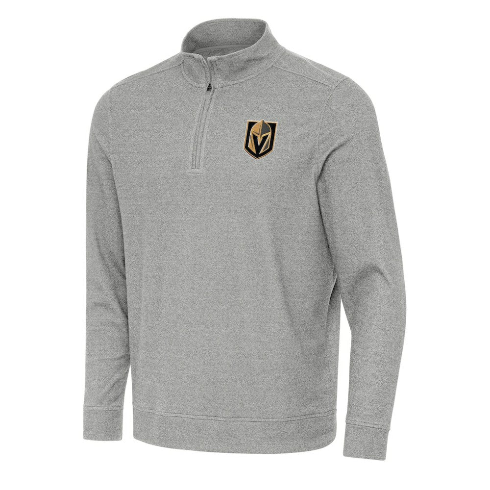 Vegas Golden Knights Antigua Subtle Quarter-Zip Sweatshirt - Heather Gray Sweatshirts