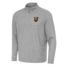 Vegas Golden Knights Antigua Subtle Quarter-Zip Sweatshirt - Heather Gray Sweatshirts