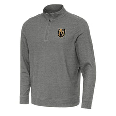Vegas Golden Knights Antigua Subtle Quarter-Zip Sweatshirt - Heather Black Sweatshirts