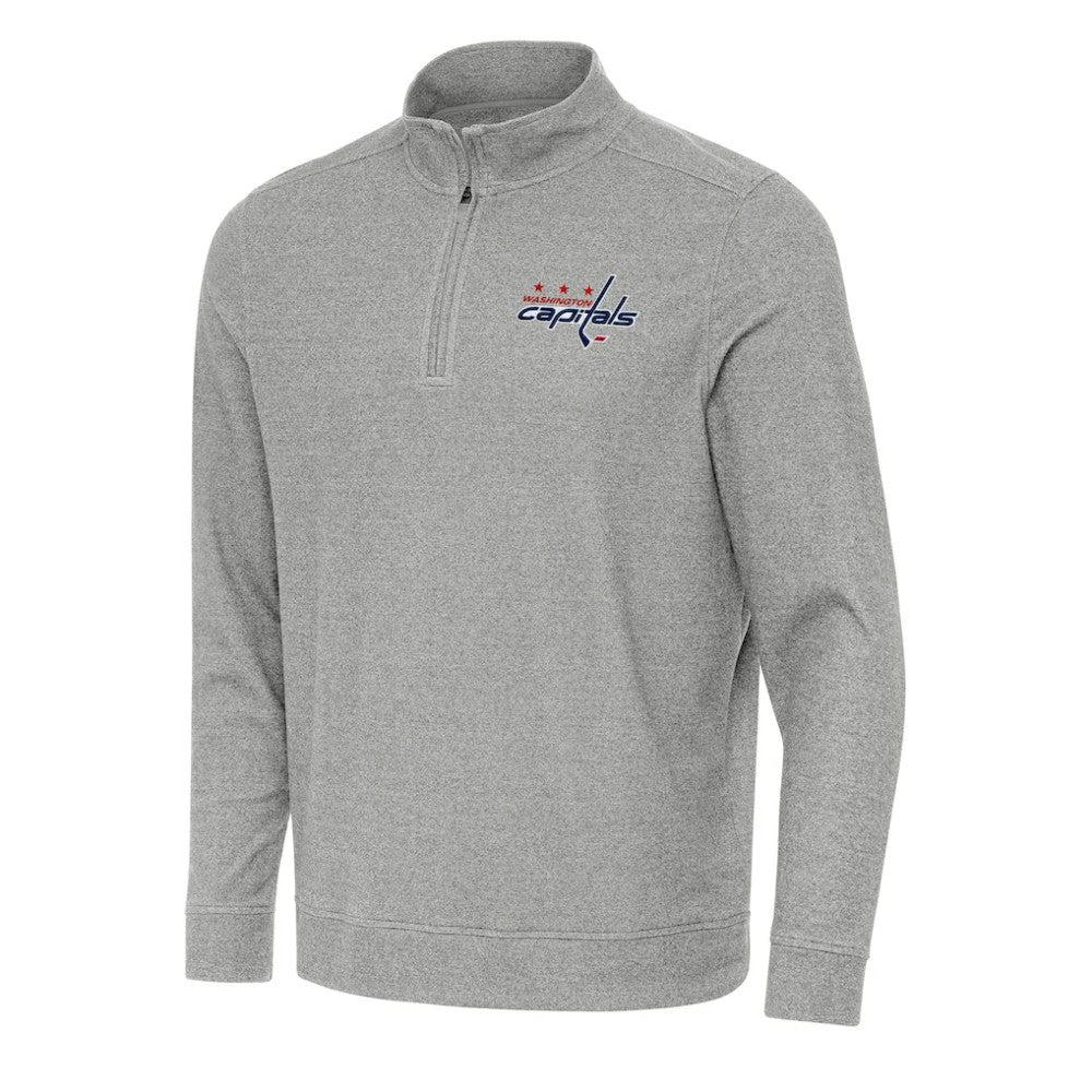 Washington Capitals Antigua Subtle Quarter-Zip Sweatshirt - Heather Gray Sweatshirts