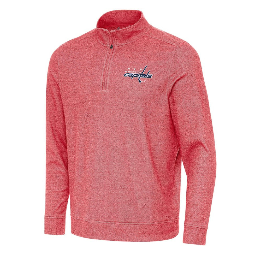 Washington Capitals Antigua Subtle Quarter-Zip Sweatshirt - Heather Red Sweatshirts