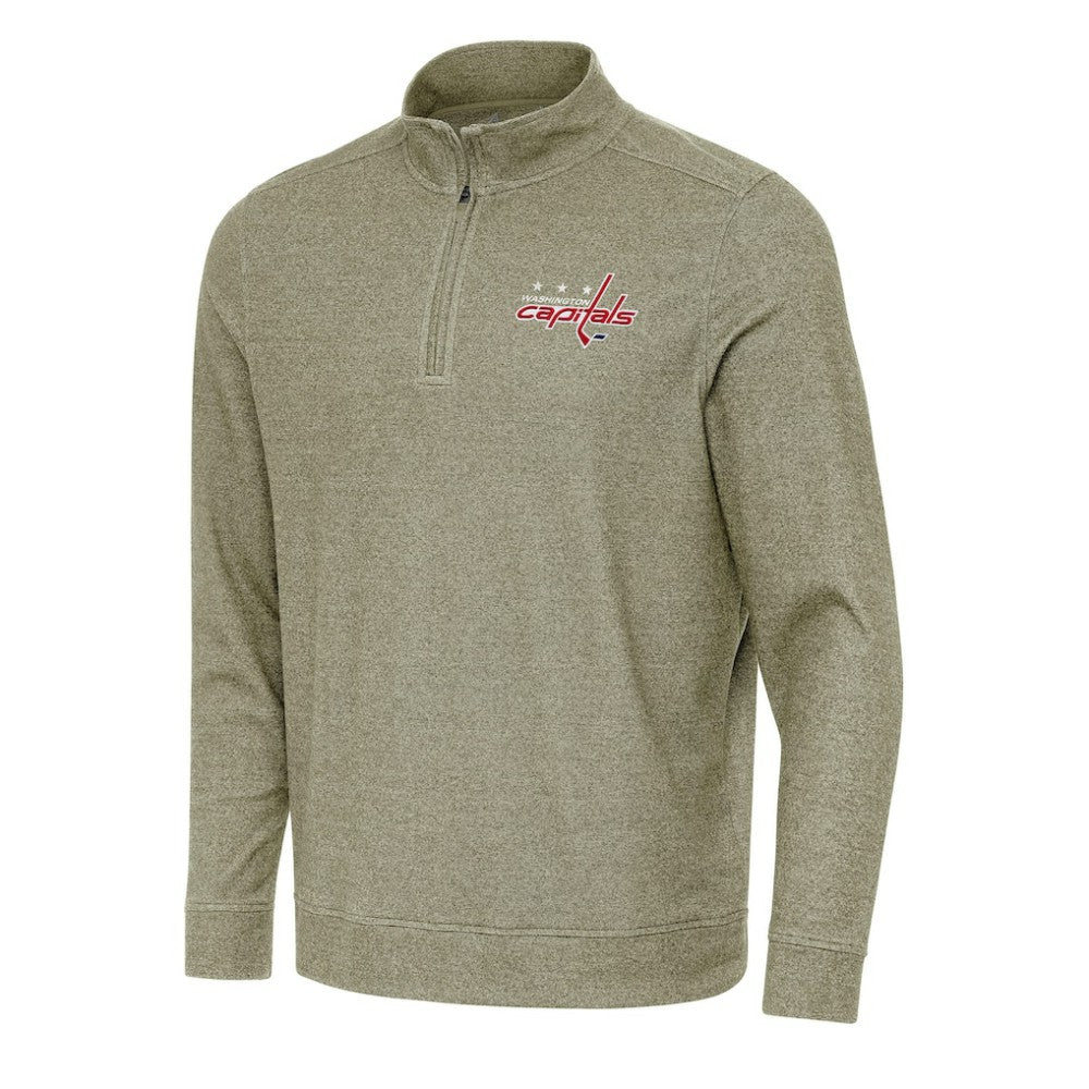 Washington Capitals Antigua Subtle Quarter-Zip Sweatshirt - Olive Sweatshirts