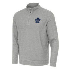 Toronto Maple Leafs Antigua Subtle Quarter-Zip Sweatshirt - Heather Gray Sweatshirts