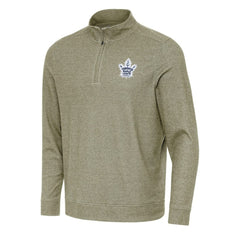 Toronto Maple Leafs Antigua Subtle Quarter-Zip Sweatshirt - Olive Sweatshirts